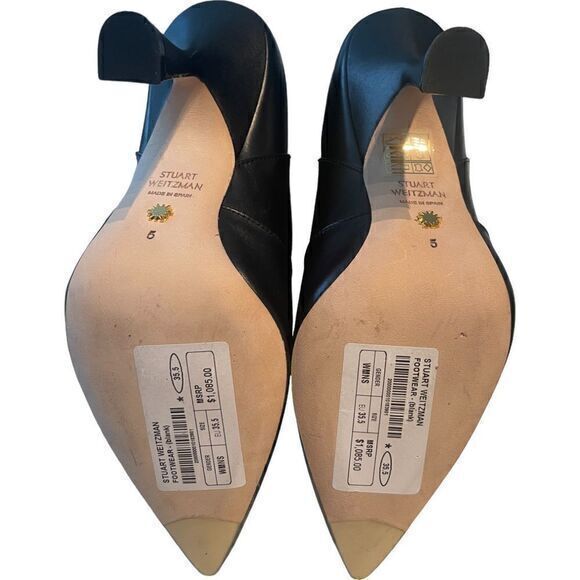 Stuart Weitzman Parton NWOB Tall Leather Calfskin Boot Size 5 Black - Picture 12 of 13